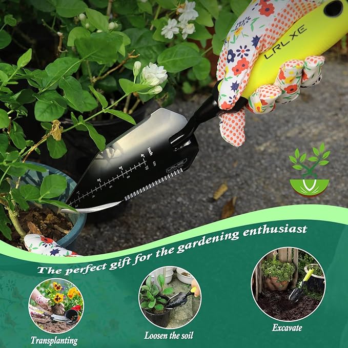 Garden Shovel-Heavy Duty Gardening Hand Trowel,Stainless Steel Garden Trowel with Rubberized Handle,Trowel Gardening Tools for Soil Digging,Transplanting,and Planting(Hand Trowel)