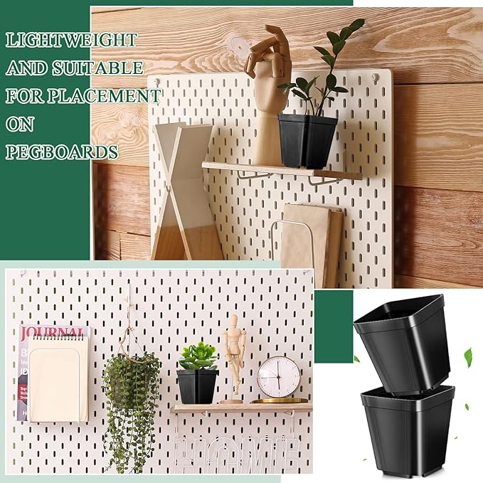 500 Pack 2 Inch Plastic Seedling Pots Small Square Nursery Planters Flower Planting Pots Plastic Plant Planters for Outdoor Indoor Flower, Succulent, Starting Seedlings, Black