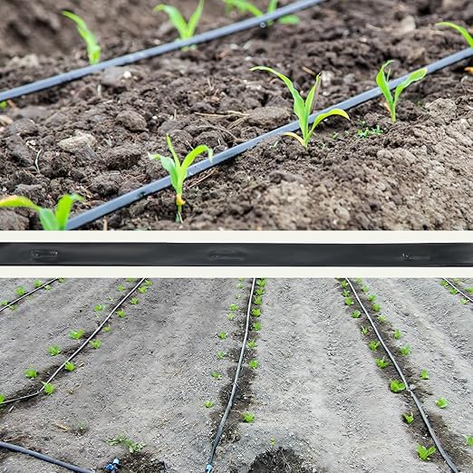 100 ft 5/8" Drip Tape Emitter Spacing 6" Irrigation Tape Drip Line Automatic Irrigation Equipment for Garden Irrigation Patio Wall Thickness : 15 mil Emitter Flow : 0.53 GPH Drip Tape Irrigation