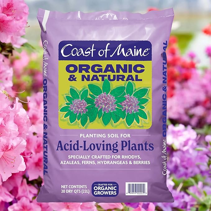 Coast of Maine, 20qt (Pack of 6) Organic and Natural Planting Soil for Acid-Loving Plants - Rhodys, Azaleas, Ferns, Hydrangeas & Berries