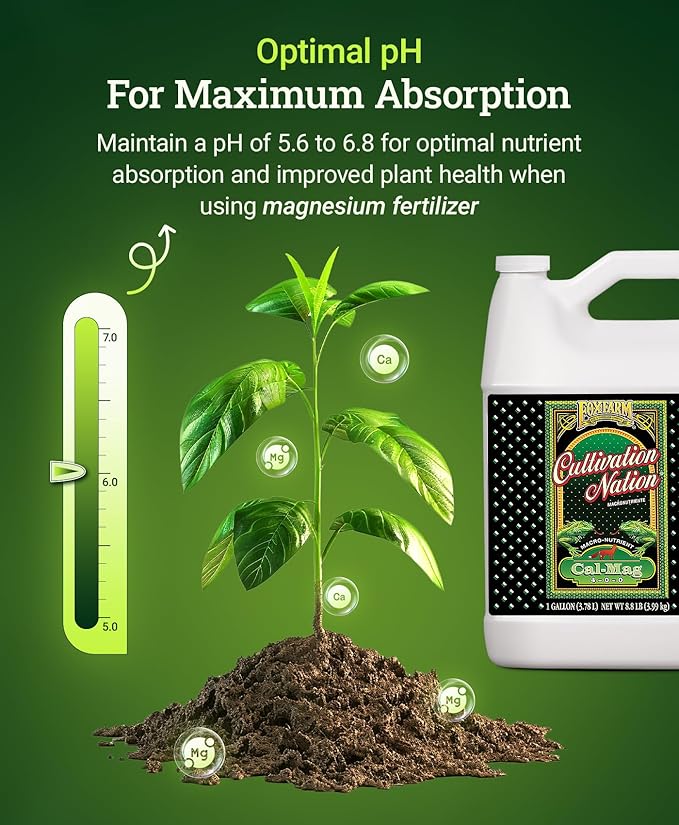 Fox Farm Cultivation Nation Cal-Mag Supplement - Formula with 3% Calcium & 1% Magnesium for Flowering & Fruiting, Ideal for Hydroponics, Soil, & All Growing Environment, NPK 4-0-0 (Gallon)