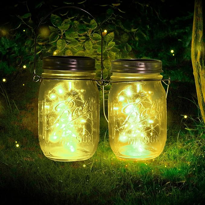 ZNYCYE Upgraded Solar Mason Jar Lights, 12 Pack 30 Led String Fairy Star Firefly Jar Lids Lights, Jars Not Included, Best for Mason Jar Decor,Great Outdoor Lawn Decor for Patio Garden, Yard (6 Colors)