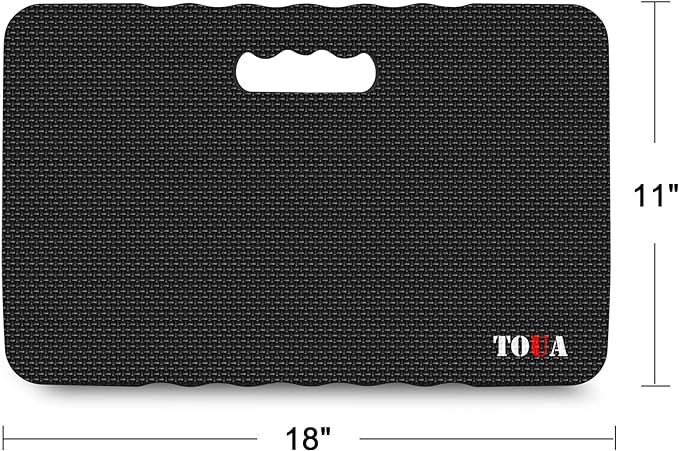 TOUA Kneeling Pad Thick Extra Large High Density Foam Kneeler Pad Mat for Gardening Yoga Exercise Bath (Black 2 Pack)