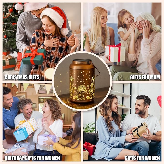 Turtle Solar Lanterns Outdoor Waterproof - Hanging Turtle Solar Lights Garden Decor for Outside, Birthday Gifts for Women, Mom, Mothers Day Gifts, Outdoor Decor for Patio, Yard