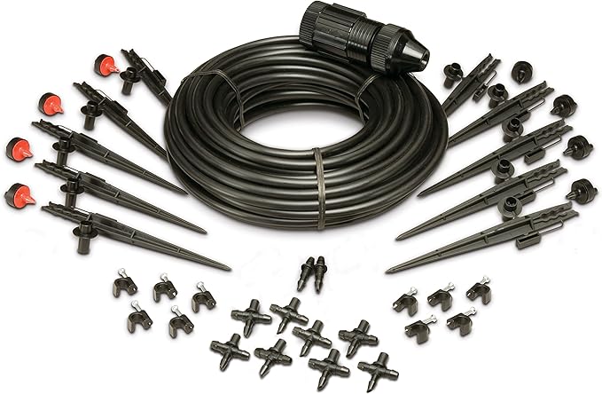 Rain Bird PATIOKIT Drip Irrigation Patio Watering Kit, Connects to Faucet, 1/4" Drip Tubing,Black