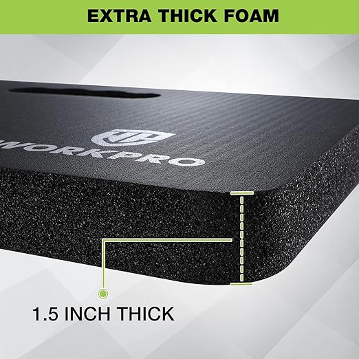 WORKPRO Extra Thick Kneeling Pad, Soft Foam Cushioning for Knee, Large Foam Kneeler Mat for Gardening, Bathing Baby, Workout Supplies, 17.5 x 11 x 1.5 in, Black