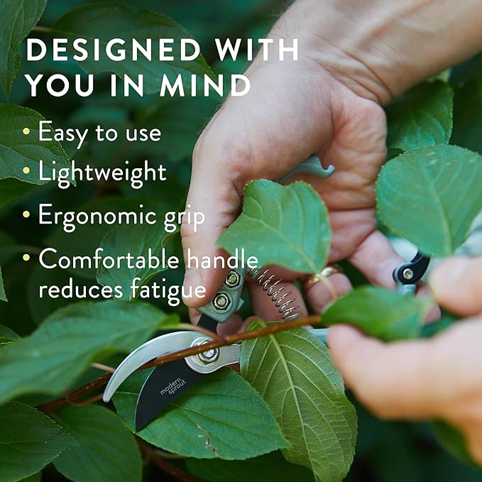 Modern Sprout Gardening Pruners, Lightweight, Durable, Green, One Size (Ocean)