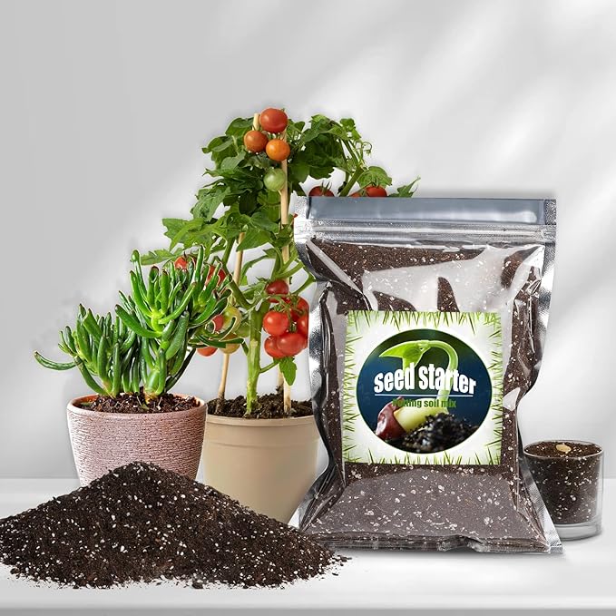 Organic Seed Starter Premium Potting Soil Mix 2qt, All Natural Seed Starter Mix for Fast Germination and Vigorous Seedlings with Strong Root Systems