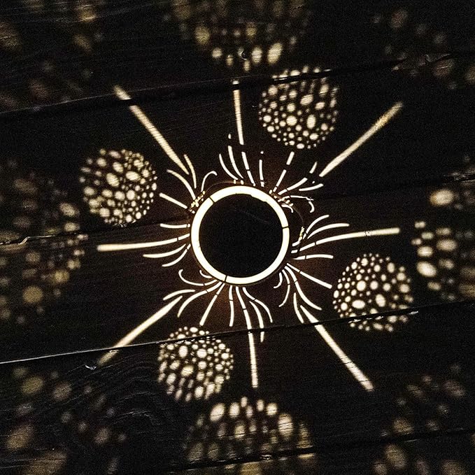 Solar Lanterns Outdoor Waterproof - Dandelion Solar Table Lamp Metal Decoration, Solar Table Lights for Desk Patio Lawn Patio Pathway Landscape Courtyard Backyard Yard Garden Art Decor(2 Pack)