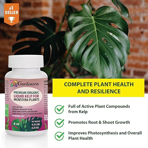 Monstera Plant Superfood - 8 oz - Organic Liquid Kelp Fertilizer for Stunning Growth and Vibrant Foliage