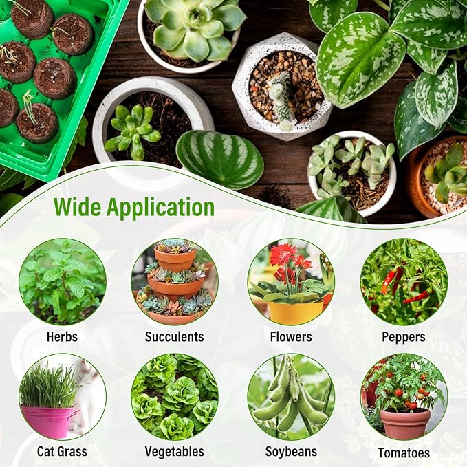 Legigo 50 PCS Coco Coir Seed Starter Plugs, 35mm Coconut Coir Pellets Seed Starter Soil for Plants, Compressed Seedling Starter Pods Pellets Seed Sprouted Potting Soil for Flowers, Herbs, Vegetables