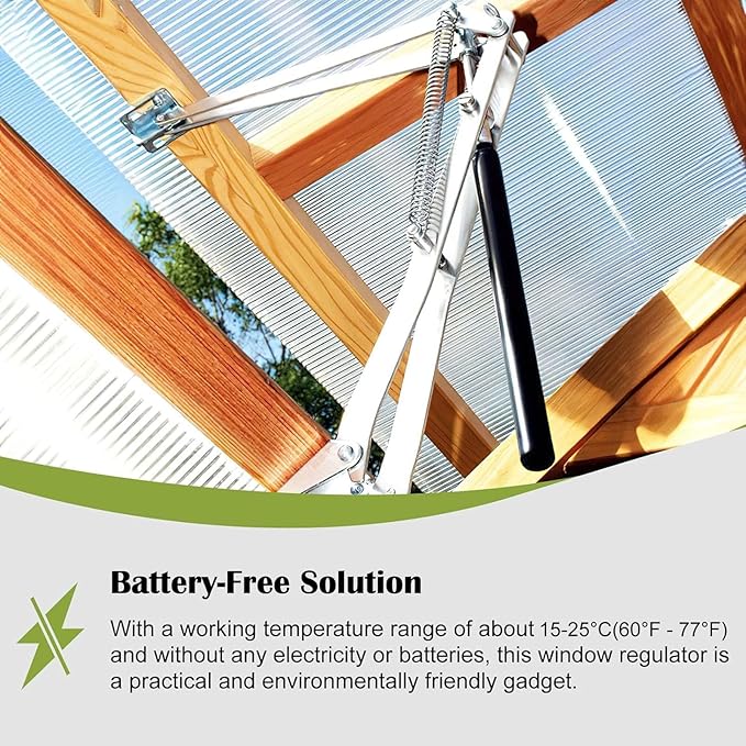 2PCS Auto Vent Opener Automatic Greenhouse Window Opener Roof Vent Opener Greenhouse Accessories for Garden Automatic Ventilation Gardening Tools Automatic Greenhouses Supplies (Dual Spring Opener)