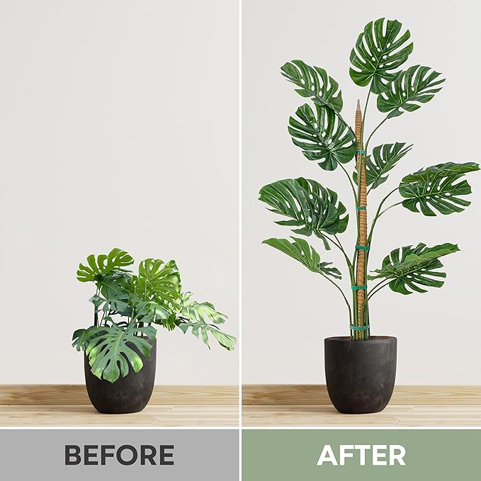 48'' Bendable Moss Pole Monstera Plant Support for Climbing Indoor Plants - Stakes for Potted Climbers - Tall Sticks Indoor Trellis for Houseplants - Accessories for Monstera Pot