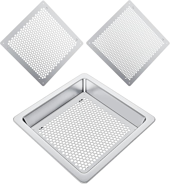 Soil Sifter Strainer Sift Screen Composter - Stainless Dirt sifter,16"Rock Sifter,Bonsai Sifter for Gardening,Metal Soil Sieve Set,2 Interchangeable net Compost Sieve,Substitute Wooden Garden Sifter.