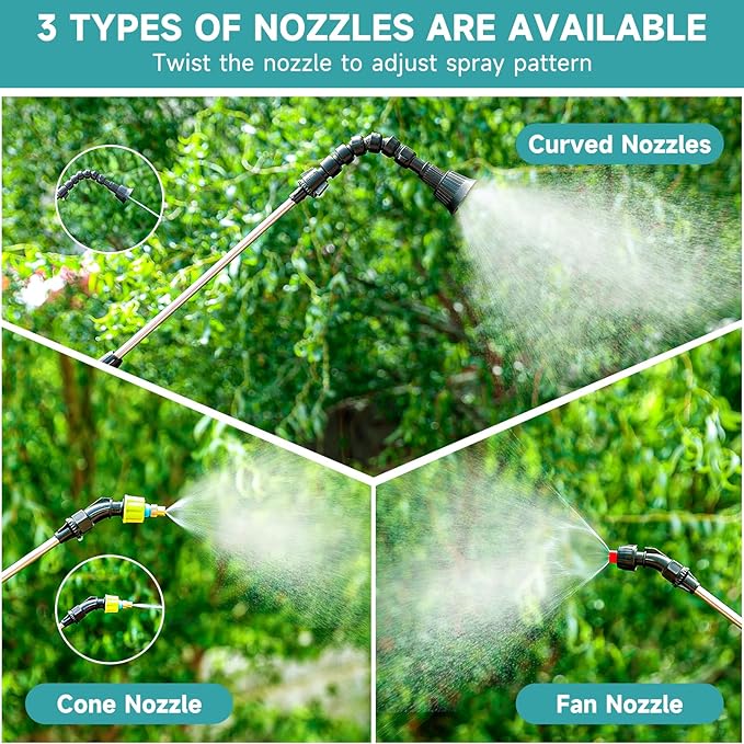 Watering Wand For Hanging Baskets, Garden Hose Sprayer With Adjustable Nozzle, Car Pet Window Cleaning Tool, Great For Watering Seedbeds, Hanging Plants, Deck Plants. (Battery Powered Watering Wand)