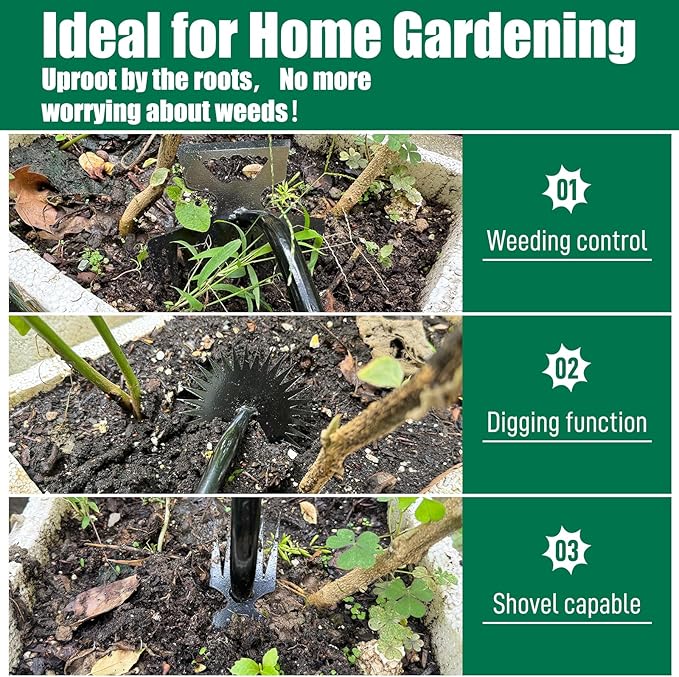 4 Pack Uprooting Weed Pulling Tools,Garden Hand Weeder Tools, Manual Multifunctional Weeders Gardening Tools for Yard and Garden