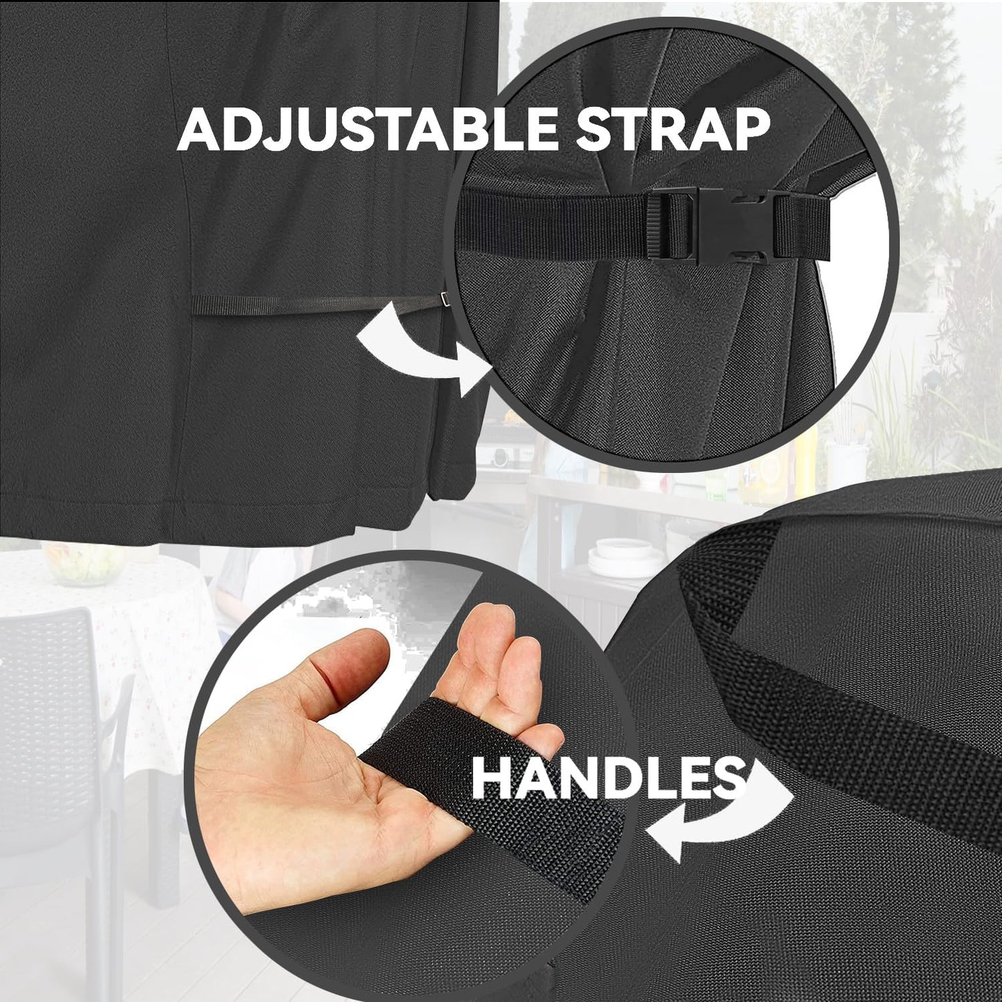 Patio Coffee Table Cover Black Heavy Duty Waterproof Cover 48" L x 26" W x 18" H for Rectangular Coffee Table