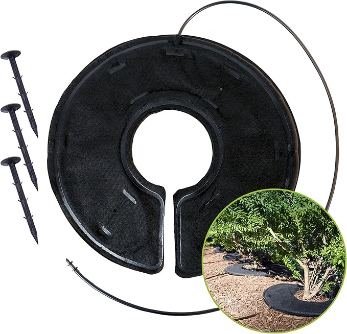 Raindrip RW16RE RootWise 360° Precision Plant Watering Pad for Plant & Tree Irrigation, 16 in. Watering Mat with Built-in Drip Tubing & Emitters,Watering Ring Connects to Drip Irrigation Systems,Black