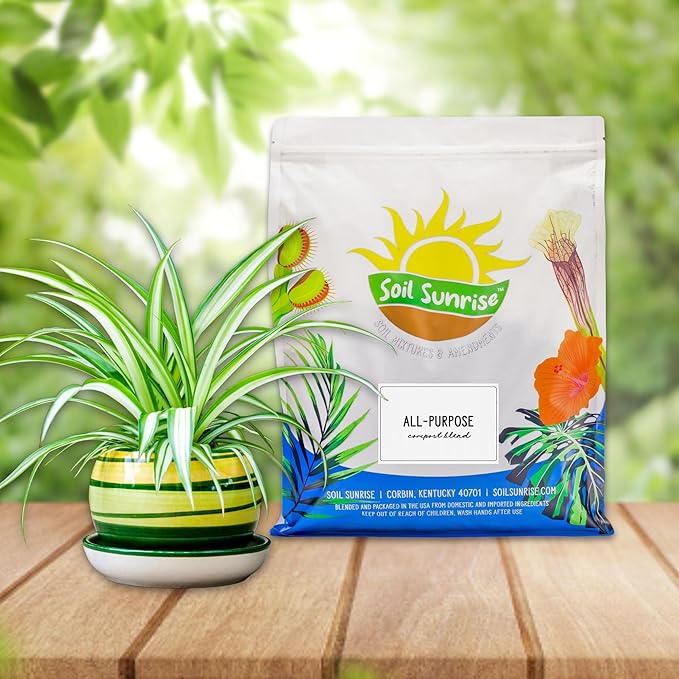 All-Purpose Compost Blend (8 Quarts), Deluxe Mix for Indoor/Outdoor Plants w/Mushroom Compost and Worm Castings