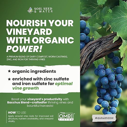 Soil Seed & Water Bacchus Concentrated Organic Soil Amendment Fertilizer for Grape Vines
