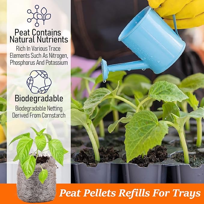 Legigo 50 Pcs 30mm Seed Starter Peat Pellets Pods for Seedlings- Compressed Seed Starting Pellets Seed Starter Pods Plugs Soil Peat Pods for Starting Seeds, Garden Planting Herb Flower Vegetables