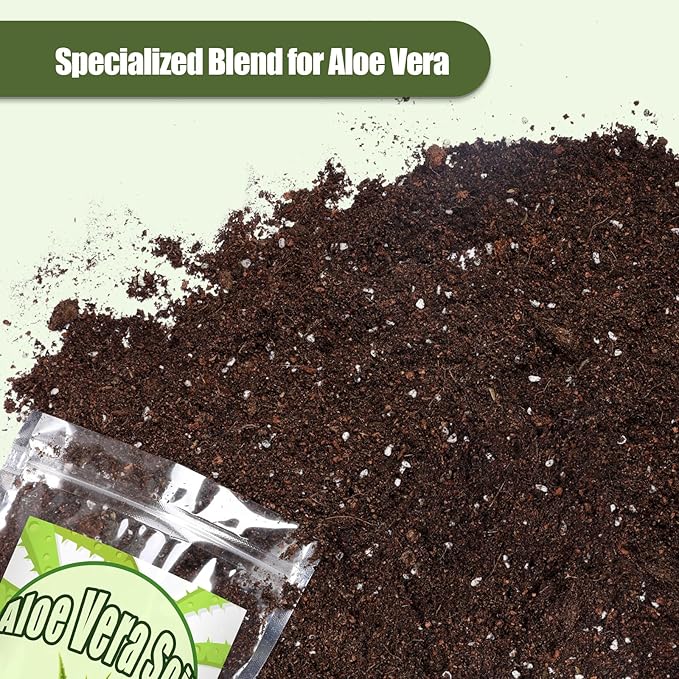 Aloe Vera Potting Soil Mix 2qt, Ready to Use for Seedling and Growing of Aloe Vera Plants or Other Houseplants