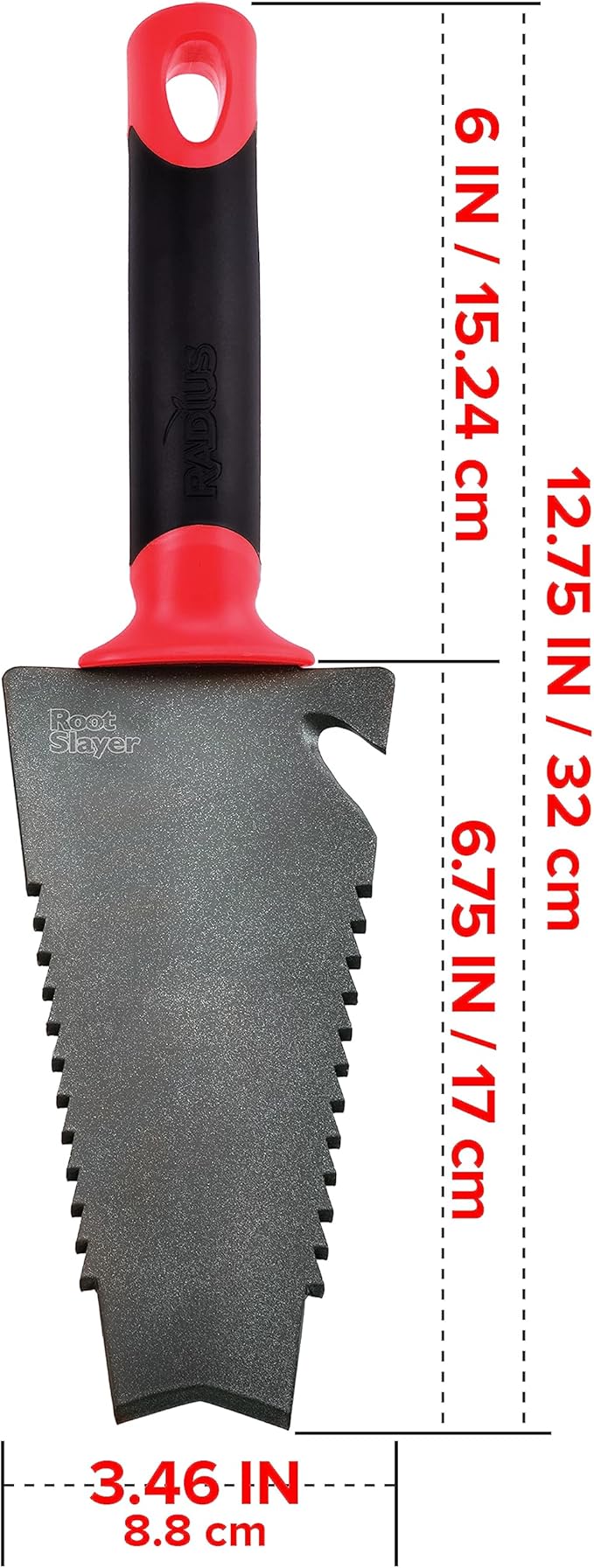 Radius Garden 16011 Root Slayer, Trowel, Red