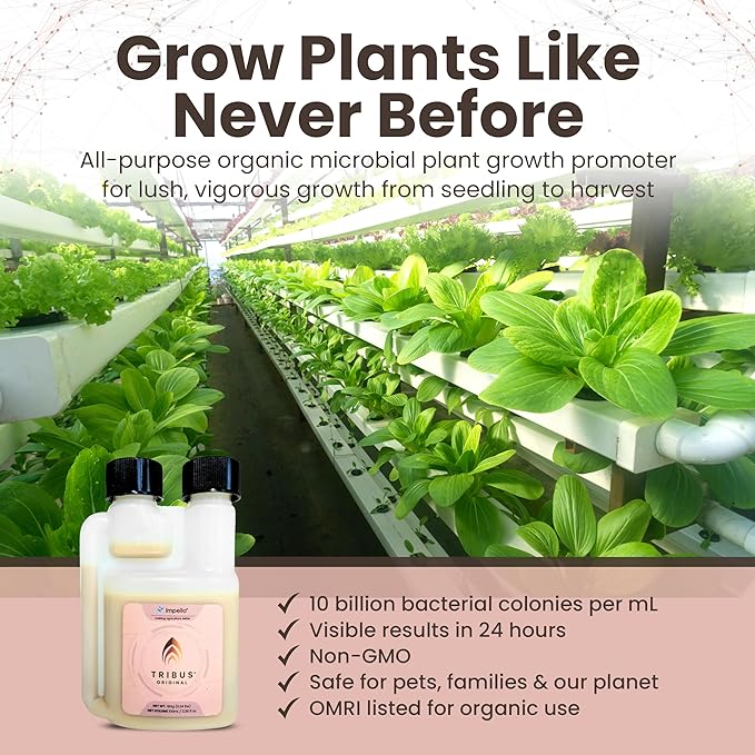 Tribus Organic Microbial Inoculant – Root Booster for Plants, Increases Plant Yield, Root Growth, Flower & Fruit Quality. Bloom Booster. Visible Root Growth in 24Hrs. Liquid Color May Vary. 3.38 oz