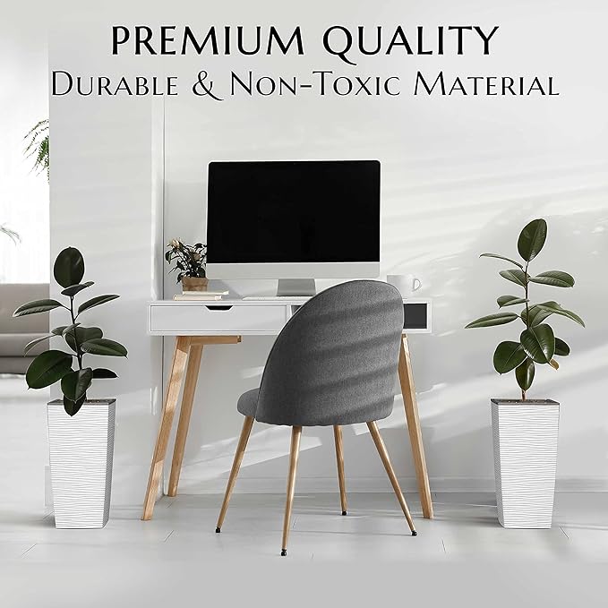 Mueller M-Resin Heavy Duty Tall Planter, Indoor/Outdoor Grande Plant, Tree, Flower Pot, 2-Piece Set, 18”, Modern Design, Built-in Drainage, White