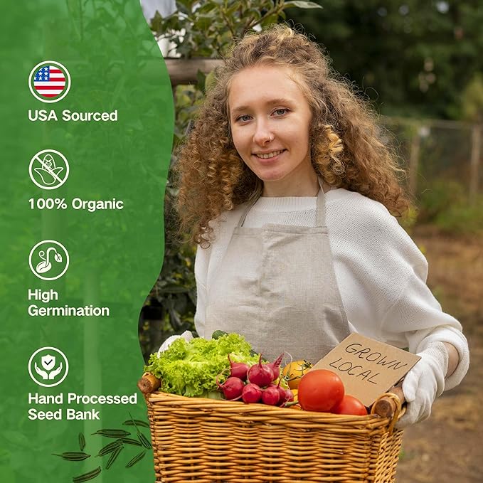 Lush&Dew Raised Garden Bed Seed Bank, 32 Varieties Non-GMO Seeds of Vegetables, Herbs, Flowers, Fruits, Gardening Gifts, Emergency Supplies, Survival Gear Food