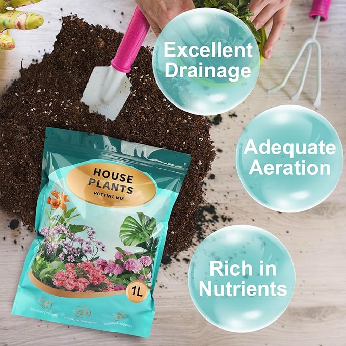 Potting Soil Mix for Indoor Plants 1qt, Organic Houseplant Soil Well Draining Dirt Ready to Use, Fit for House Plant Like Pothos, Philodendron, Monstera, African Violet