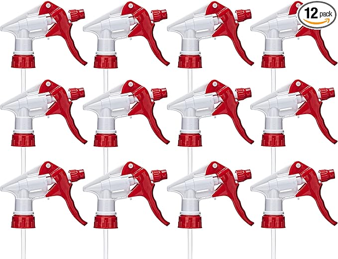 ljdeals 12 Pack Heavy-Duty Trigger Sprayer Replacement Nozzles, Leak-Free, Chemical Resistant, Comfortable Grip, Fit 28-400 16oz/32oz Bottles, Multi-Purpose Tool for Cleaning, Gardening and more…
