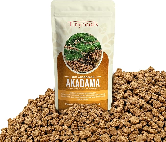 Akadama 2.25qt Bonsai Soil, Sifted Through 1/8 Inch Mesh Then Through 1/16 Mesh, Dust and Small Particles Removed