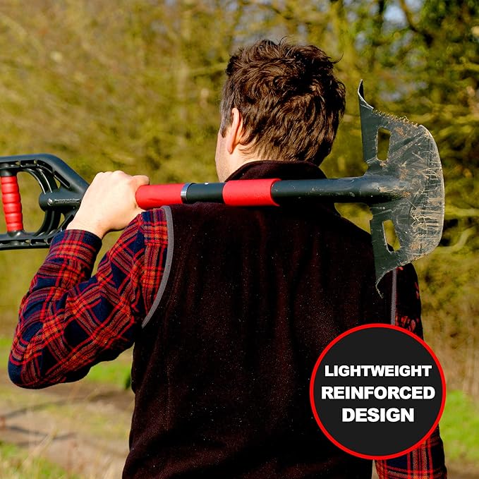 Roamwild Multi-Digger Garden Edger – Reinforced Fibreglass Light Weight Gardening Edging Tool with Edge Clearing Extra Wide Footplates & Unique Dual AIR Light Grip Technology & Root Saw Stump Cutter.