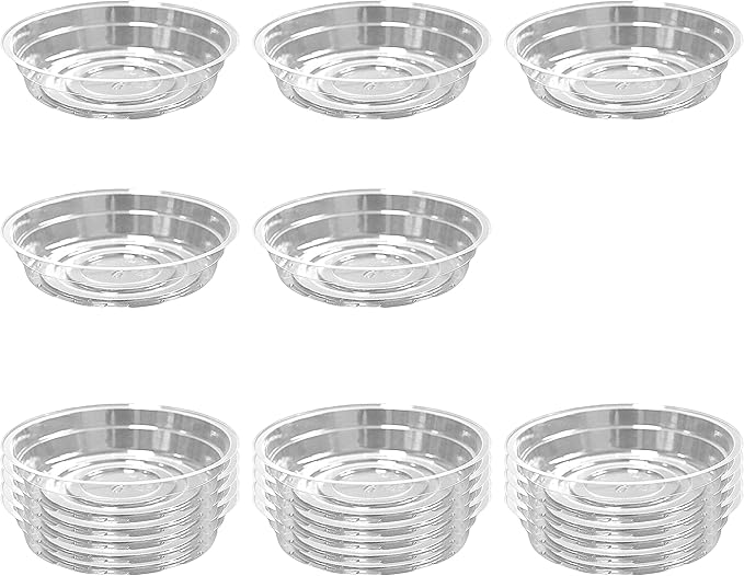 TRUEDAYS 20 Pack 8 Inch Plant Saucers Clear Plant Saucers Flower Pot Plastic Drip Trays Excellent for Indoor & Outdoor Plants