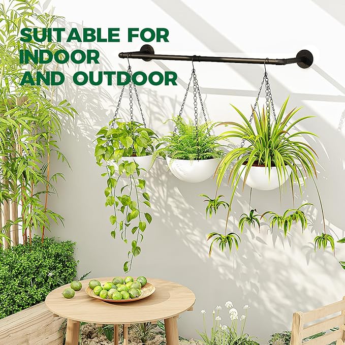 Bamworld Hanging Planters with 3 Hooks for Indoor Plants Plant Hanger Indoor Hanging Plant Holder Window Plant Shelves