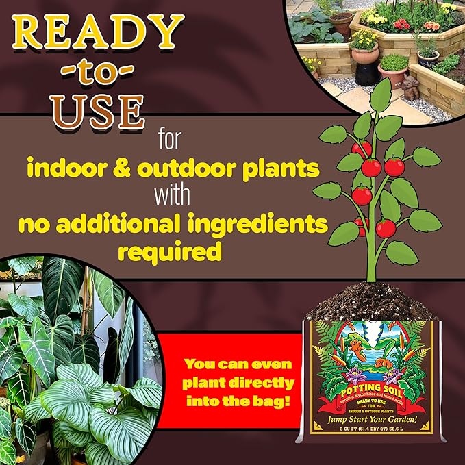 FoxFarm Happy Frog Potting Soil, 2cu ft - for Indoor/Outdoor Container Plants, Improves Root Efficiency, pH Adjusted for Optimal Nutrient Uptake - Contains Mycorrhizae and Humic Acids