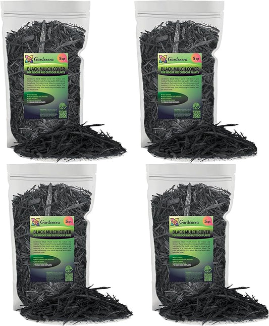 Organic Black Mulch - Provide Natural Nutrients for Strong and Resilient Plants - 20 QUARTS