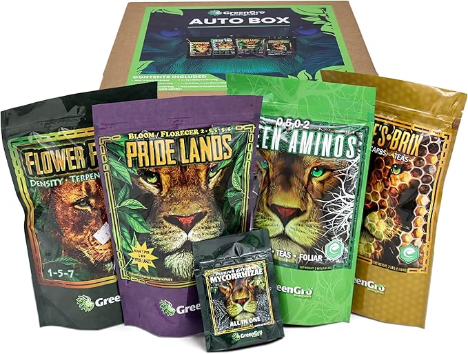 GreenGro Auto Box, Organic Fertilizer Starter Kit for Indoor and Outdoor Plants, All-Natural Plant Food with Nutrients for Rooting, Growing, Bloom, Hydroponics, and Potting Soils