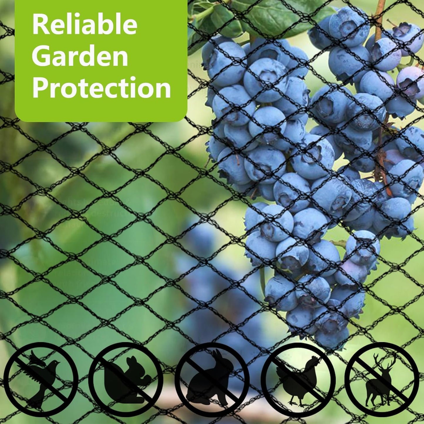 POYEE 25 x 25 FT Bird Netting for Garden Woven Mesh Garden Netting for Plants, Vegetable, Fruit Trees, Blueberry Bushes, Strawberries Against Birds, Deer, Squirrels and Other Animals