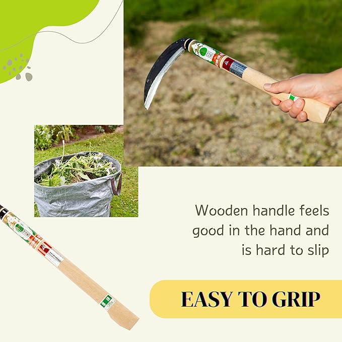 Japanese Weeding Sickle (Thick Blade), High Grade Steel Blade (Blue Steel No.2) Hand Tool for Gardening, Weeding and Farming, Blade Length 6.30inch