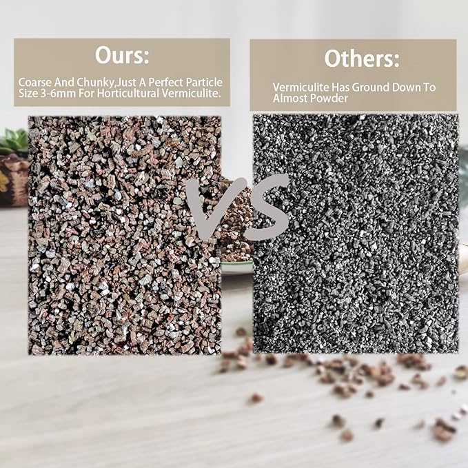 Natural Coarse Vermiculite 15QT for Plants Organic Occurring Mineral Potting Mix Grow Medium for Potted Plants, Hydroponics, Terrariums, Orchids, Mushroom Growing Or Reptile Habitats