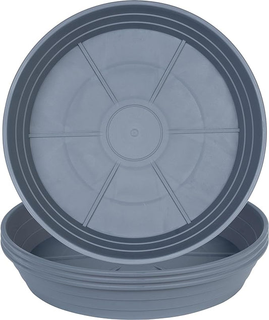 Plant Saucer 14 Inch 4 Pack 6 8 10 12 14 16 18 20 25, Plastic Plant Trays for Pots，Extra-Deep Plant Water Dray Tray, Bird Bath Bowl, Heavy Flower Plant Saucers Indoors and Outdoor No Holes