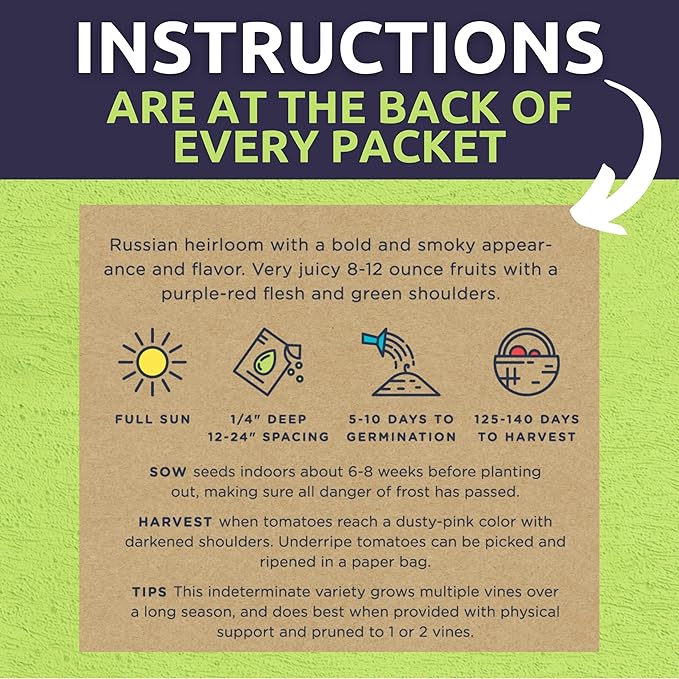 Organic Tomato Ultimate Seed Variety Pack - 17 Individual Packs - 2025 Season - Black Krim, Golden Jubilee, Cherokee Purple and More! for Indoor & Outdoor Planting (Non-GMO, Certified Organic)