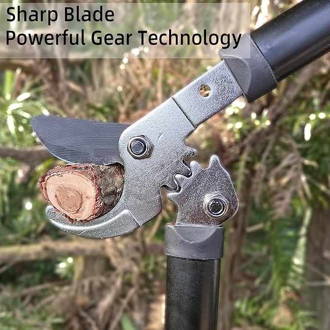 Loppers Tree Trimmer Branch Cutter with Powerful Gear Action, Super Pruner Tree Clippers Tree Pruner, Chops Thick Branches Ease, Sharp Steel Blade with 1.3 Inch Cutting Capacity(15 Inch)