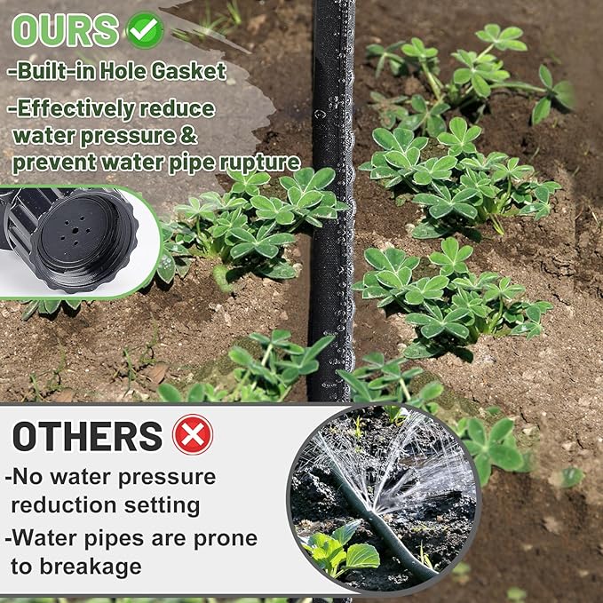 Soaker Hose 25FT for Garden Beds - 3/4" Heavy Duty Double Layer Drip Irrigation Hose, Save 85% Water- Linkable Flat Soaker Hose for Lawn Flower Bed Vegetable Field Effective Watering