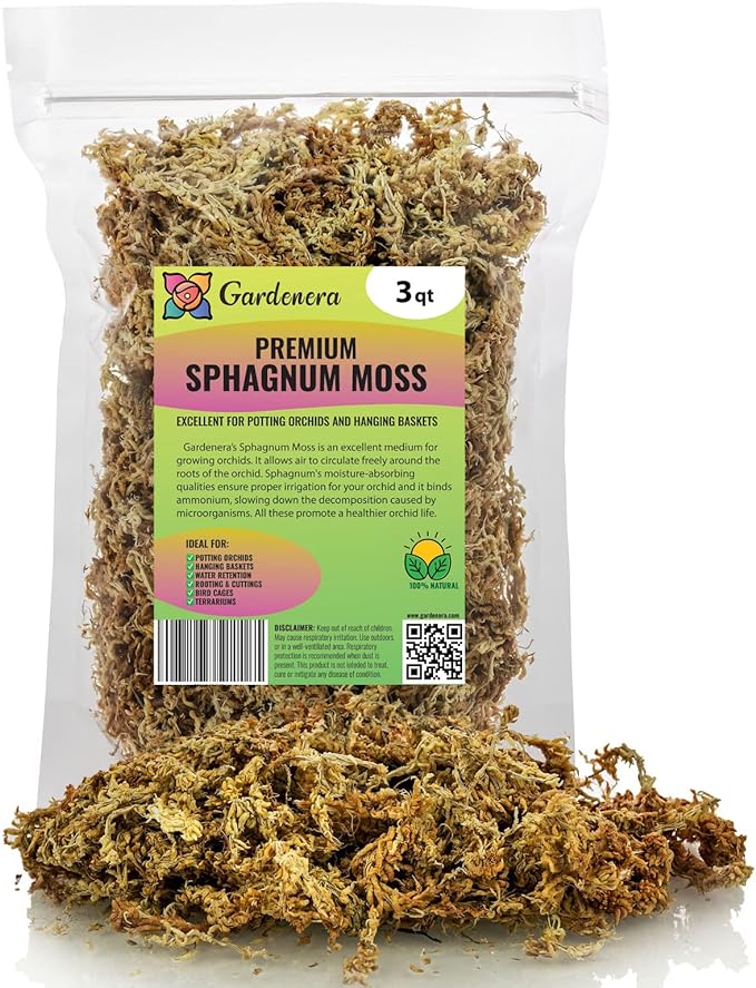 Premium New Zealand Sphagnum Moss - Organic Hand Mixed Long Fibered Sphagnum Moss Orchid - 3 Quart