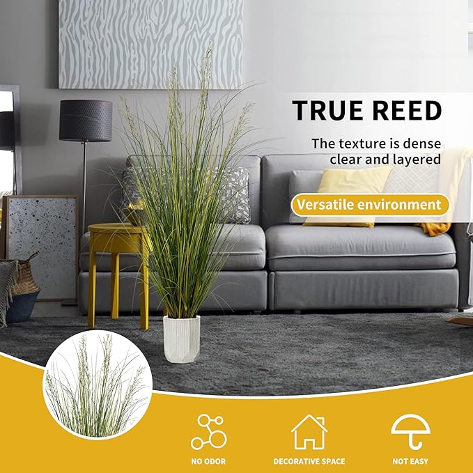 Artificial Plant 5ft Tall Artificial Grass Plant,Faux Plants Indoor Home Decorative Artificial Plants & Flowers in Pot Fake Plant, House Plant Indoor