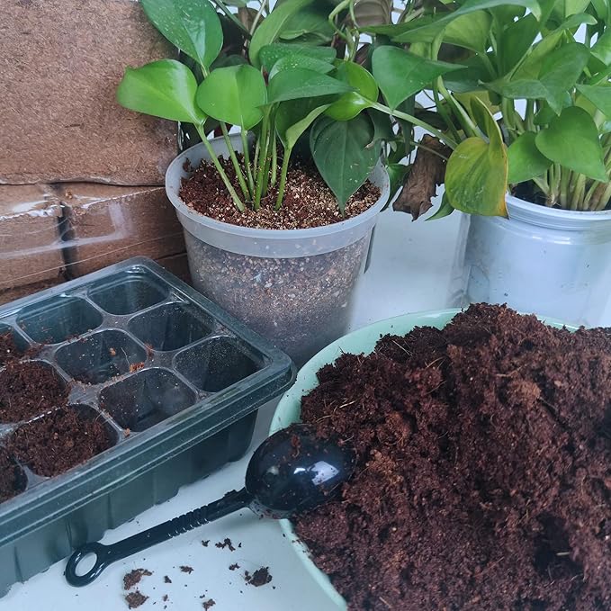 Premium Organic Coconut Coir Bricks - 6 Pack Coco Coir Bricks for Planting, Gardening, and Potting Soil Substrate. Low EC & pH Balanced 100% Organic Peat Moss Mix with Fiber from Coconut Husks