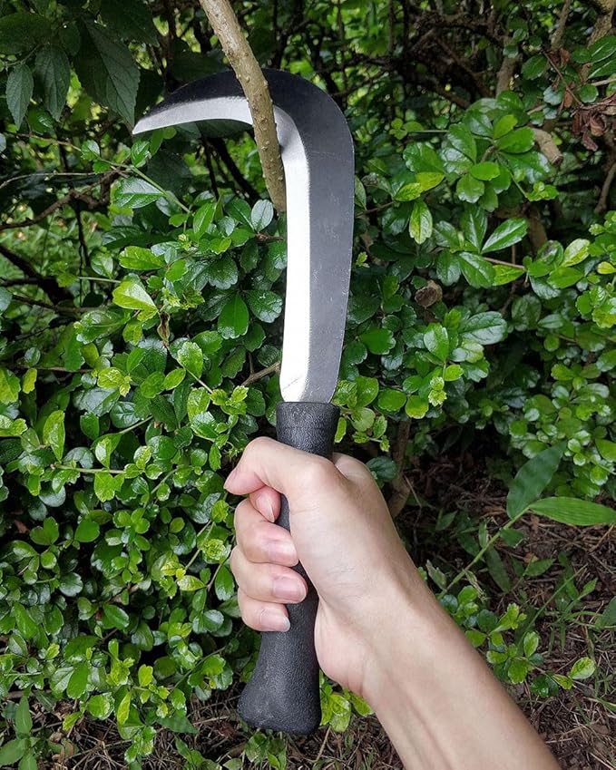 Sickle Machete for Yard Work Machetes for Cutting Trees Billhook Brush Clearing Sickle Garden Tool Brush Axe Harvest Knife Heavy Duty Machete Sickle for Gardening Sickle Machete Camping Farming